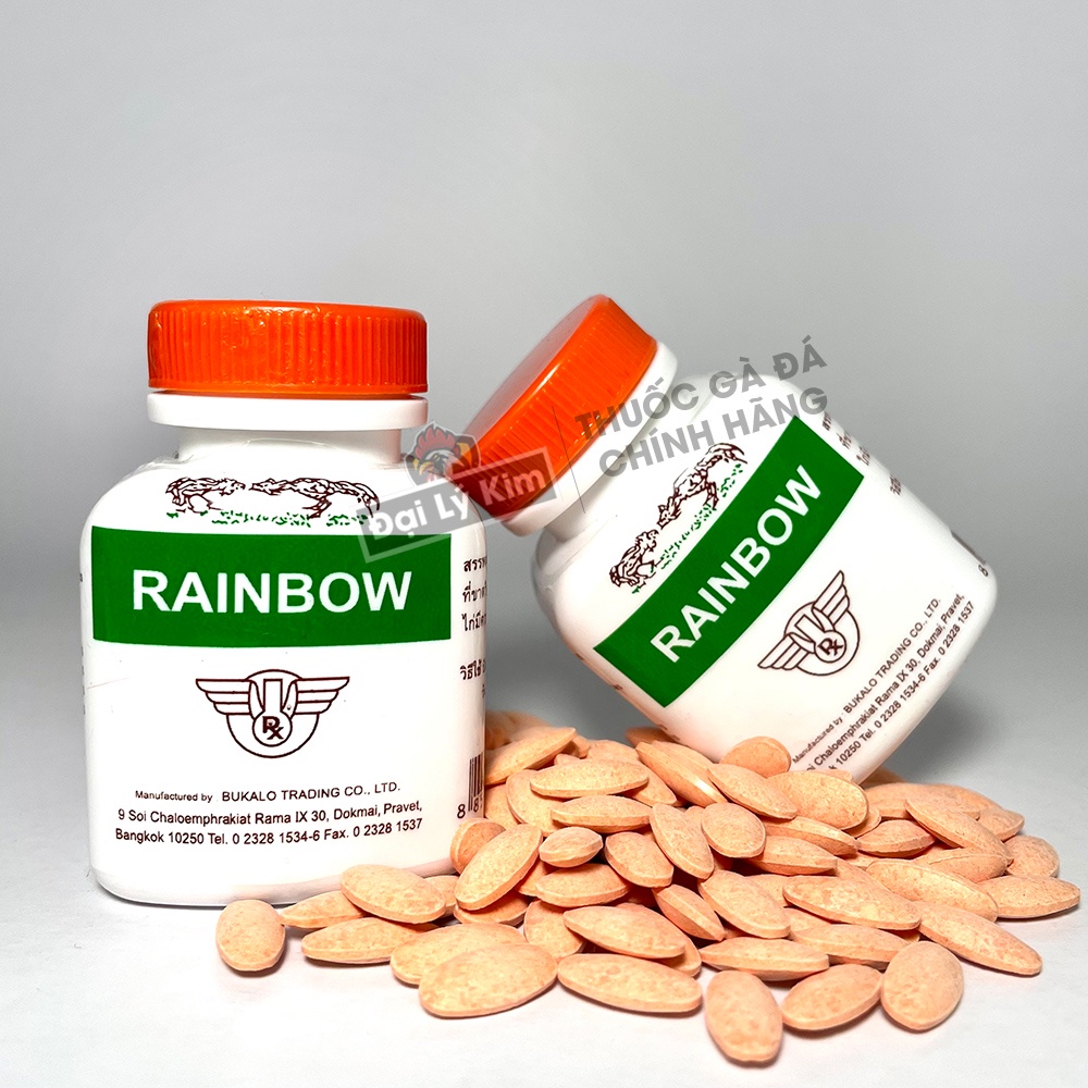 Sản phầm nuôi gà đá tăng bo Rainbow, hủ 100 viên, nhập khẩu Thái Lan chính hãng