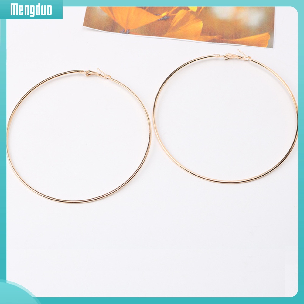 Khuyên Tai Tròn To Bản Thiết Kế Đơn Giản Cá Tính Dành Cho Nữ