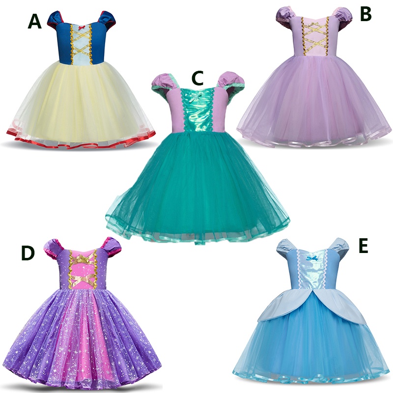 DISNEY Đầm Công Chúa Bạch Tuyết / Nàng Tiên Cá Cho Bé 1 Tuổi E27TSBB