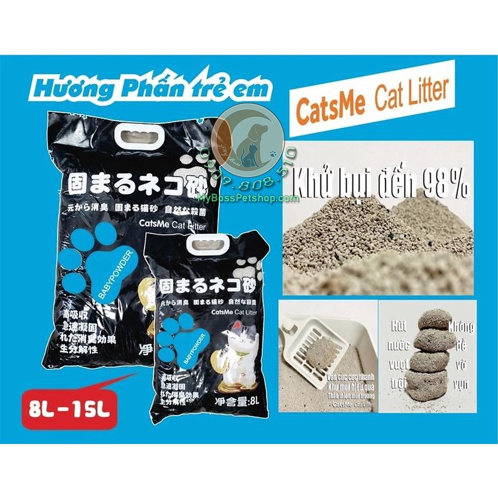 Cát Vệ Sinh Cho Mèo Túi 8L - Cát đất sét Nhật CATSME Cat Litter 8L