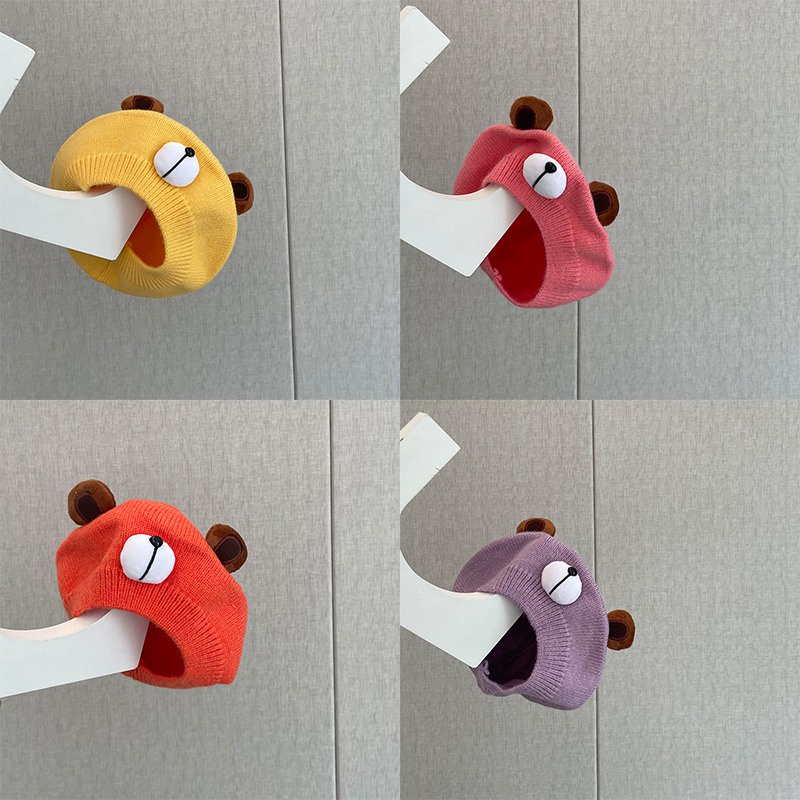 Mũ Beanie Dệt Kim Co Giãn Giữ Ấm Phong Cách Hàn Quốc Thời Trang Thu Đông Cho Bé Trai / Gái