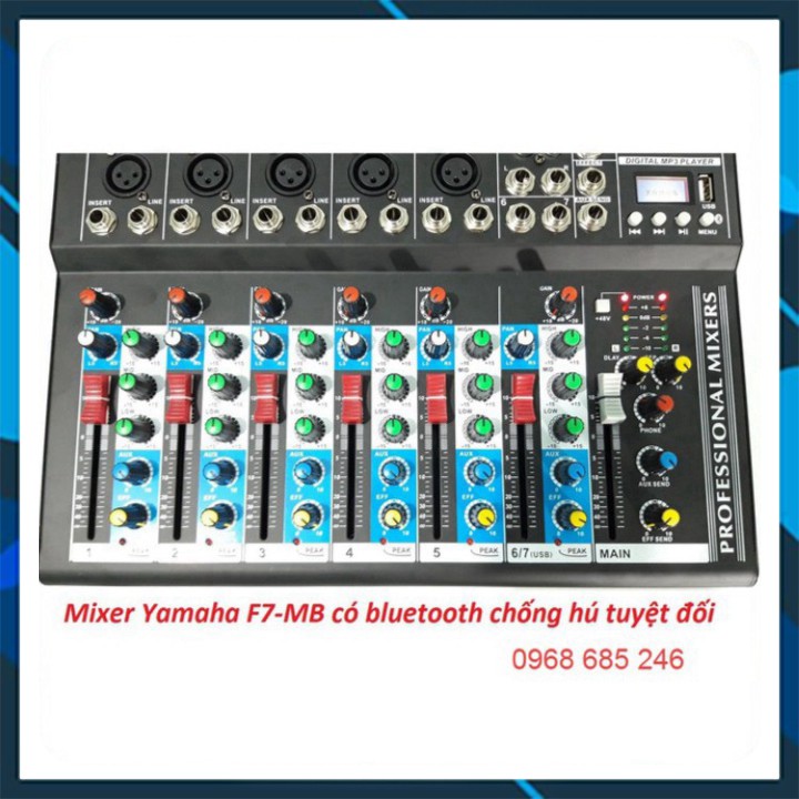 Mixer YAMAHA F7-MB có bluetooth , Chống hú tuyệt đối , giá rẻ phù hợp với phòng hát gia đình _ Nhật Việt official .