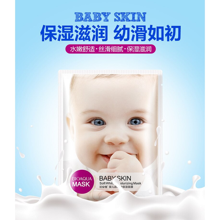 Mặt nạ BIOAQUA Baby Skin Soft White Moisturizing Mask (Hồng tím)