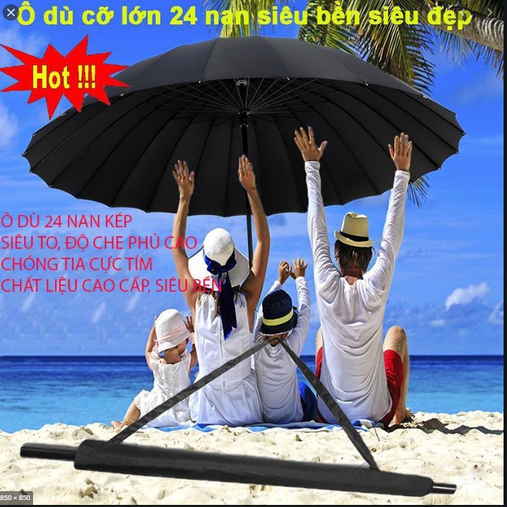 Ô 24 nan, DÙ SIÊU TO Che mưa, che nắng, chống tia UV - Hàng loại 1 dày đẹp
