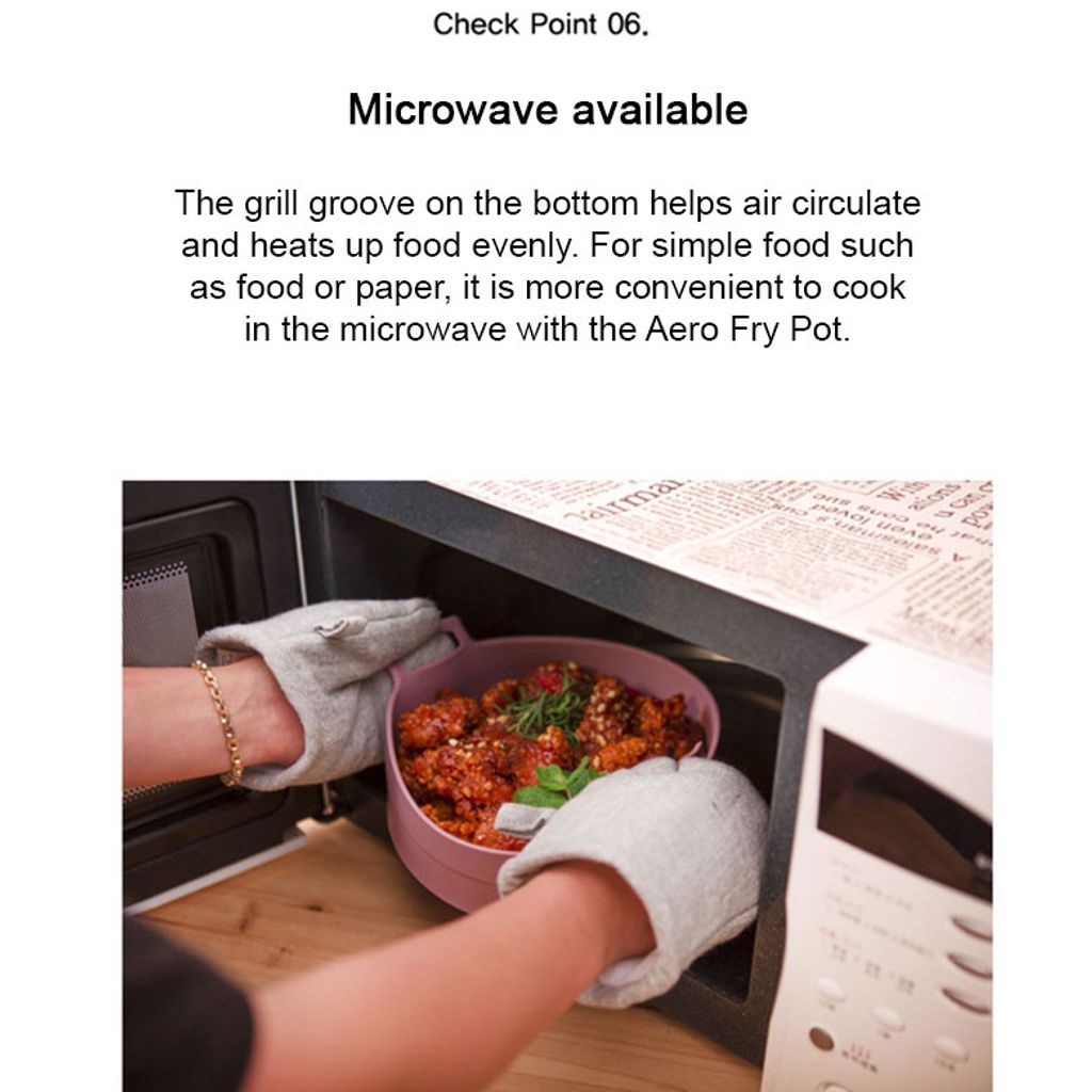 Silicone Fry Pot Light Airfryer Container 16cm Air Fryer Microwave Oven Korea