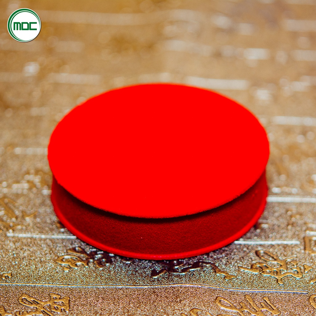 1 Hộp nhung tròn đỏ đựng chuỗi đá phong thủy đựng vòng tay đựng quà đựng nữ trang đường kính 8,5cm