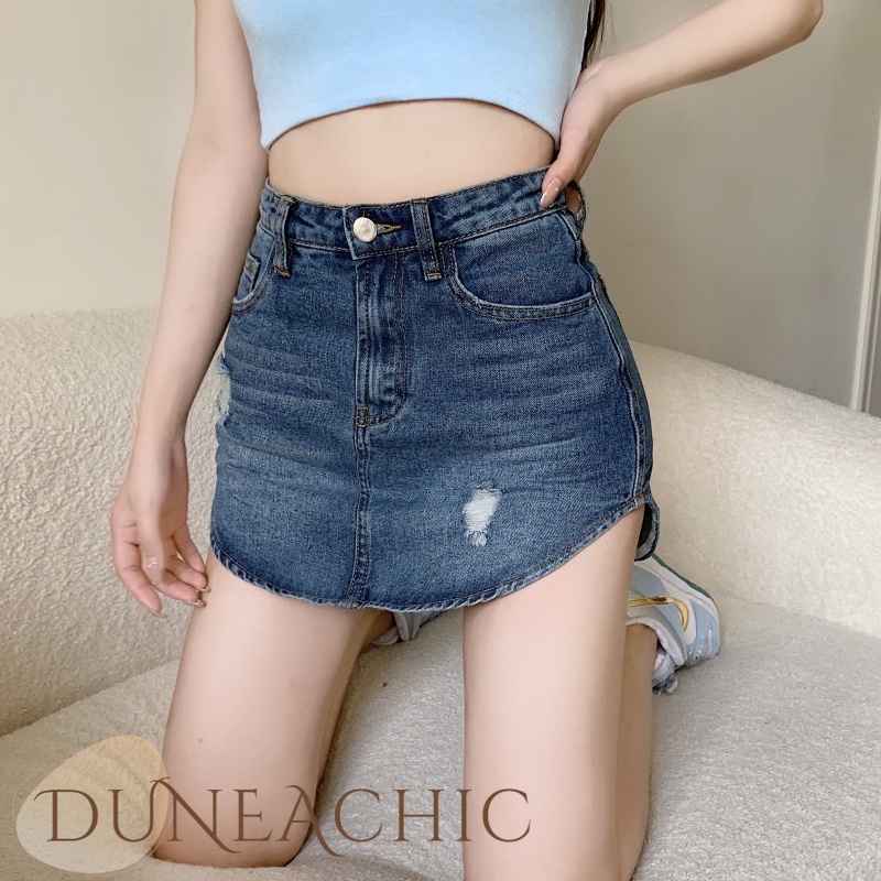 DUNEA Chân váy jean Dáng Chữ U Quyến Rũ Trẻ Trung Cho Bạn Gái