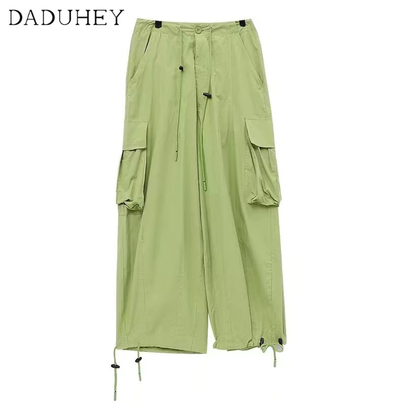 DaDuHey Men‘s and Women's Summer New Loose Casual Working Pants Wide Leg Pants Ins High Street Retro Straight-Leg Ankle-Banded Pants