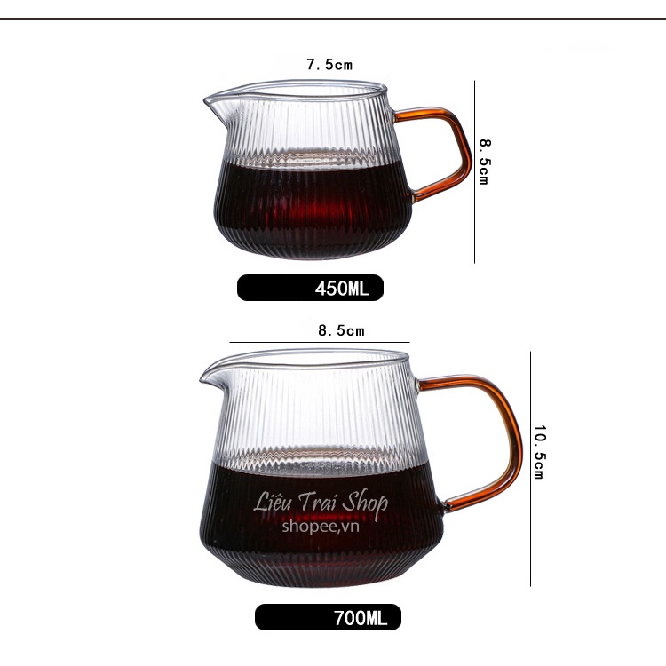 Bình chia cà phê vân dọc bình đựng cafe coffee server