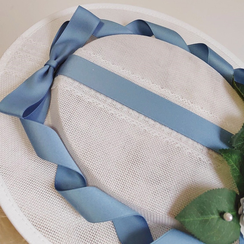 Mũ Rộng Vành Đính Hoa Thời Trang Hè Xinh Xắn Cho Nữ