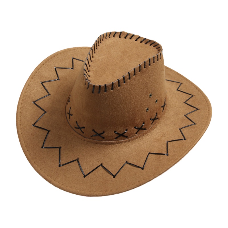 Mũ Cao Bồi Da Lộn Vành Rộng Thời Trang Phương Tây Cho Nam Và Nữ