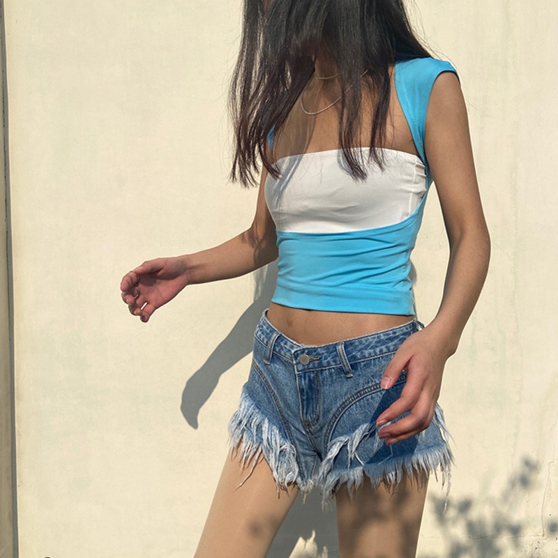 Áo Thun Croptop Tay Ngắn Hở Lưng Màu Sắc Đơn Giản Thời Trang Mùa Hè Quyến Rũ Cho Nữ