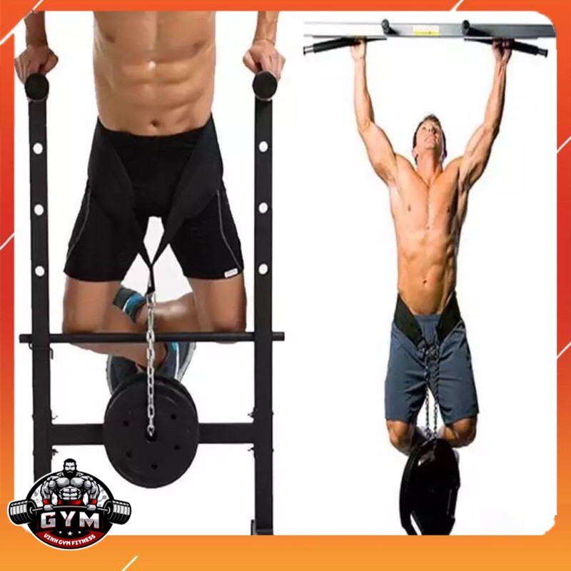 Đai Lưng Có Xích Treo Tạ Dip Belt Hỗ Trợ Squat, Pull Up,Đai Hỗ Trợ Lưng Gánh Tạ Tập GYM rẻ Có Xích Treo Tạ VALEO ĐX-345