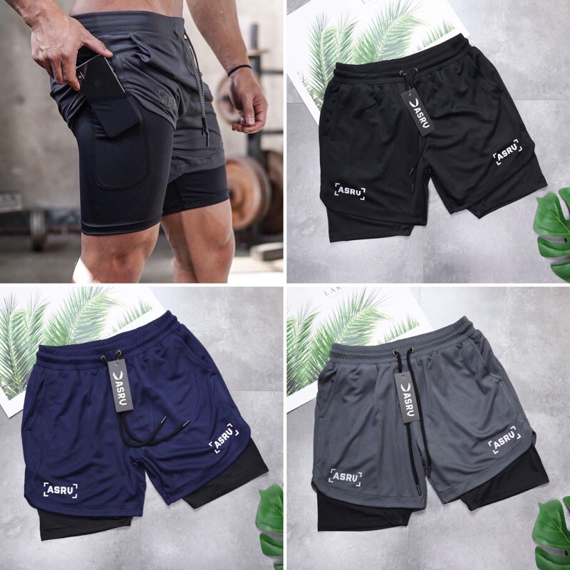 QUẦN TẬP THỂ THAO - QUẦN SHORT 2 LỚP - Dáng Chuẩn