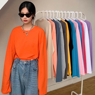 🌈loạt cầu vồng 🌈áo thun tay dài dáng rộng màu sắc kẹo ngọt phong cách hàn quốc thời trang cho nữ