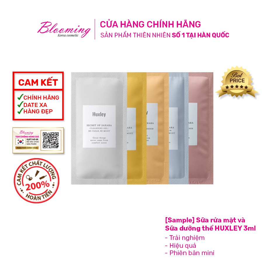 Sample 10 Miếng Sữa Rửa Mặt & Sữa Tắm Huxley (5ml/ miếng)