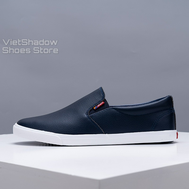 Slip on da nam - Giày lười da nam cao cấp thương hiệu LEYO - Da PU 3 màu đen, trắng và xanh navy - Mã SP A5192