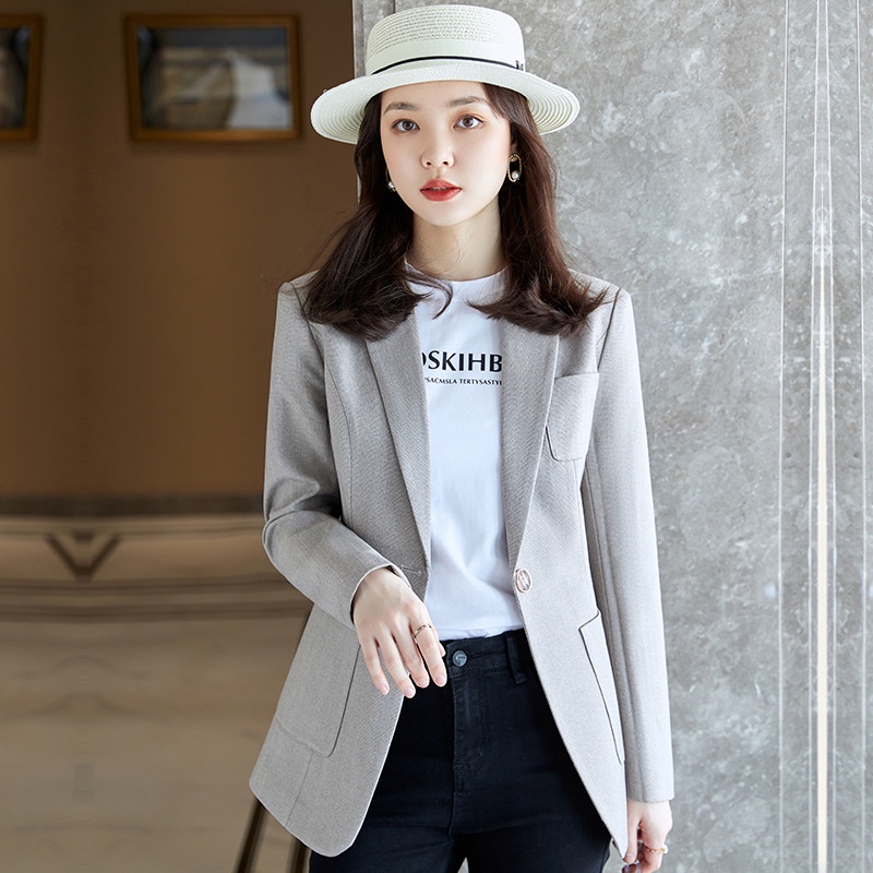 Áo khoác vest màu xám thời trang mùa thu năm mới cho nữ