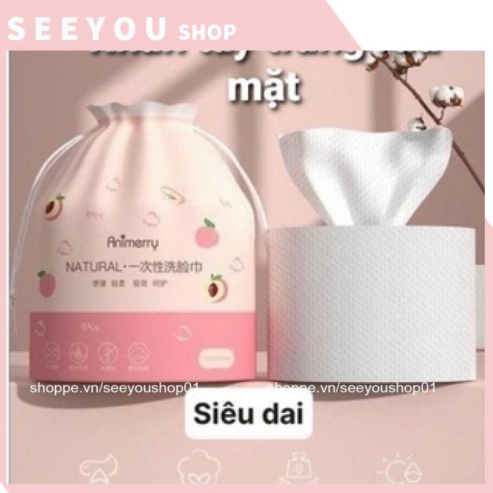 Gói 40 Khăn lau , cuộn khăn mặt khô tẩy trang đa năng ANIMERRY COTTON cao cấp