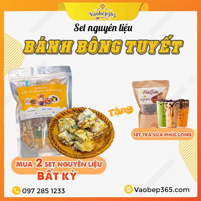 Set nguyên liệu làm bánh Bông Tuyết Mix Vị 600gr Vaobep365