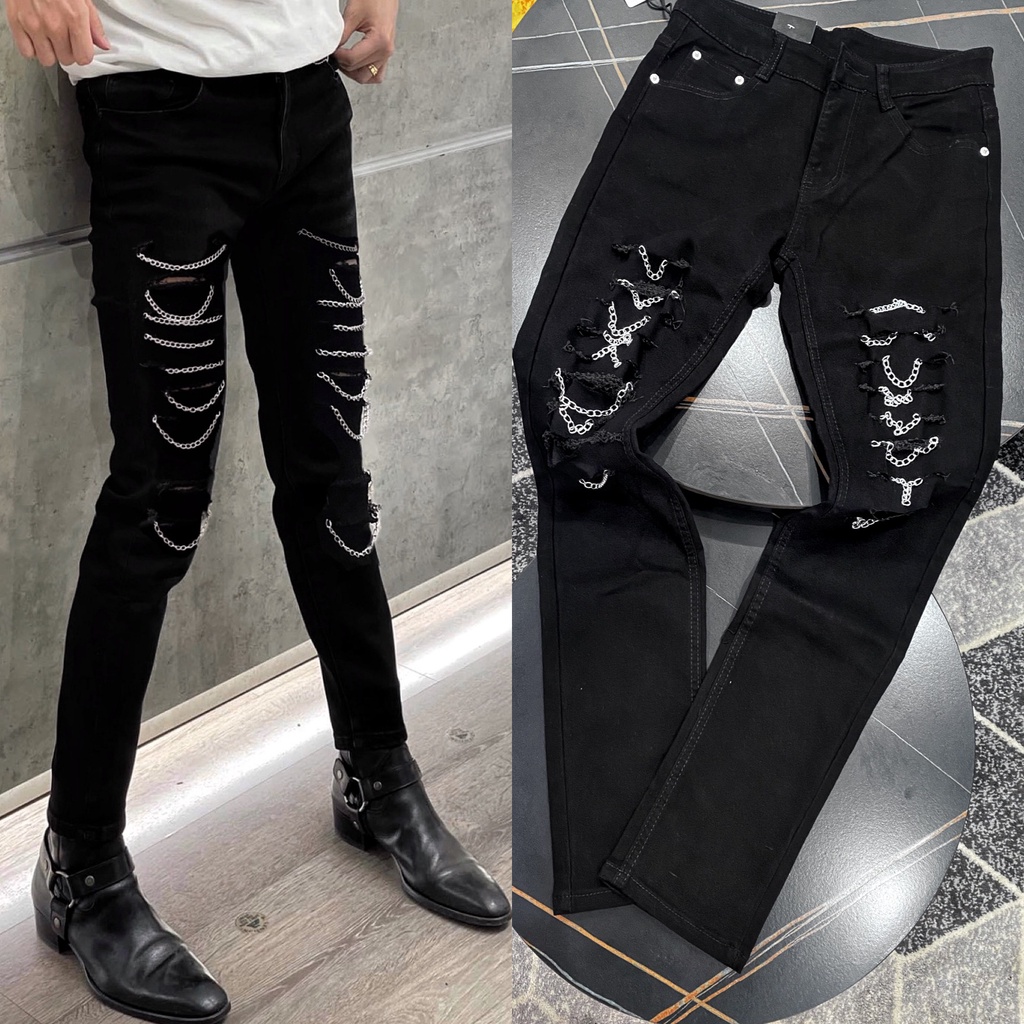 Quần Jeans Nam Phối 16 Chains cá tính