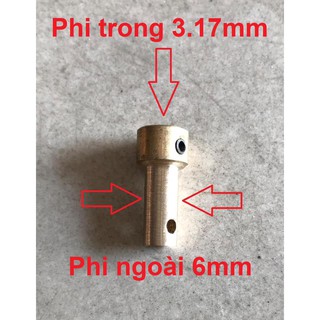 Khớp nối trục phi ngoài 6, phi trong dành cho motor trục 3.17mm, cánh quạt b2