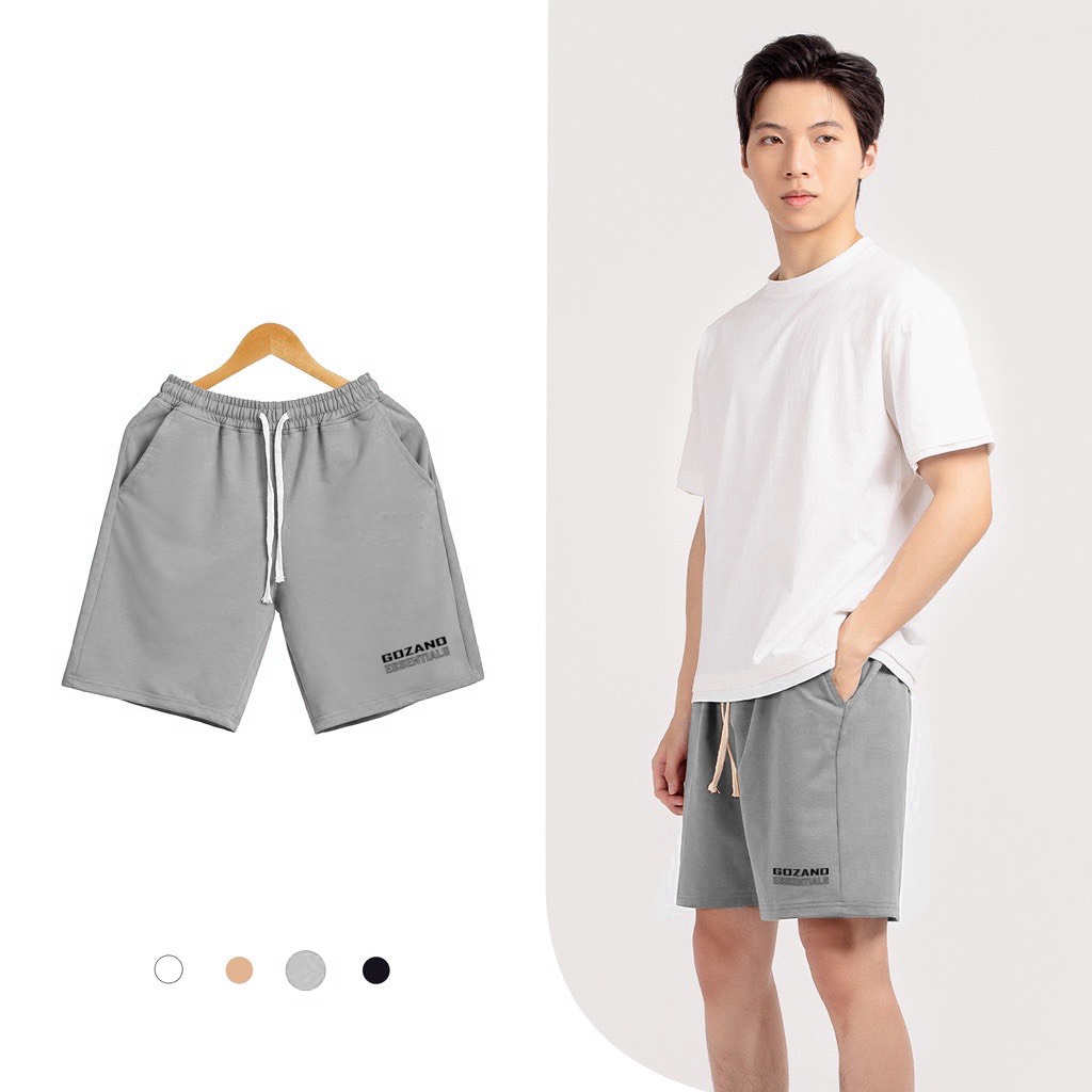 Quần nỉ nam GOZANO ESSENTIALS Short nỉ Unisex trơn thời trang cao cấp