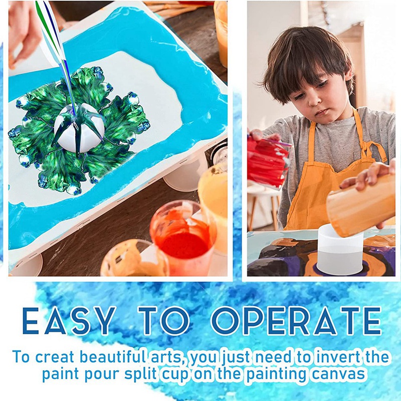 Bộ 8 Cốc Đổ Sơn Acrylic DIY Nhiều Kênh Tiện Dụng