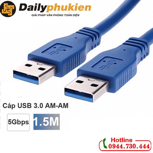 Dây cáp USB 3.0 2 đầu đực giá rẻ dài 1.5m dailyphukien