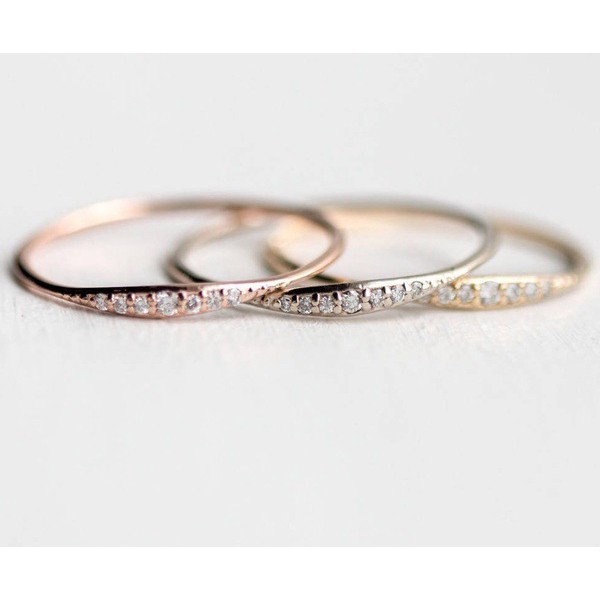 Set   Nhẫn Đeo Tay Kim Loại Đính Đá Thời Trang Cho Nữ