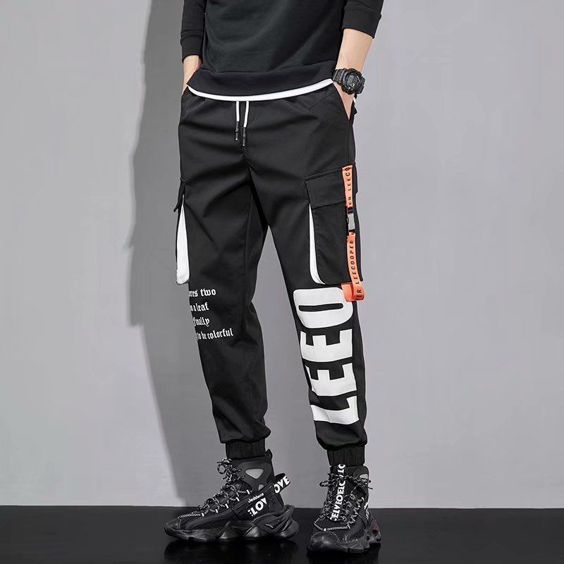 Quần Dài Lưng Cao Dáng Rộng Phối 4 Túi Phong Cách Hip Hop Cá Tính Cho Nam