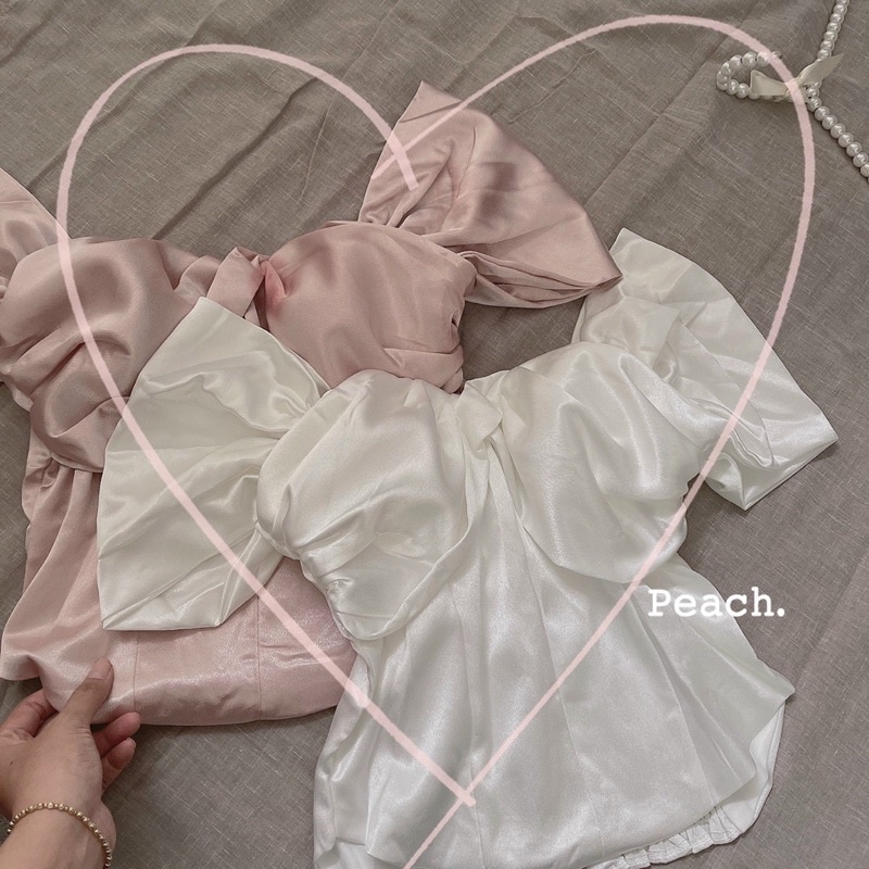 🦋Áo Phi Bóng Xoắn Ngực Rớt Vai Siêu Xinh🦋