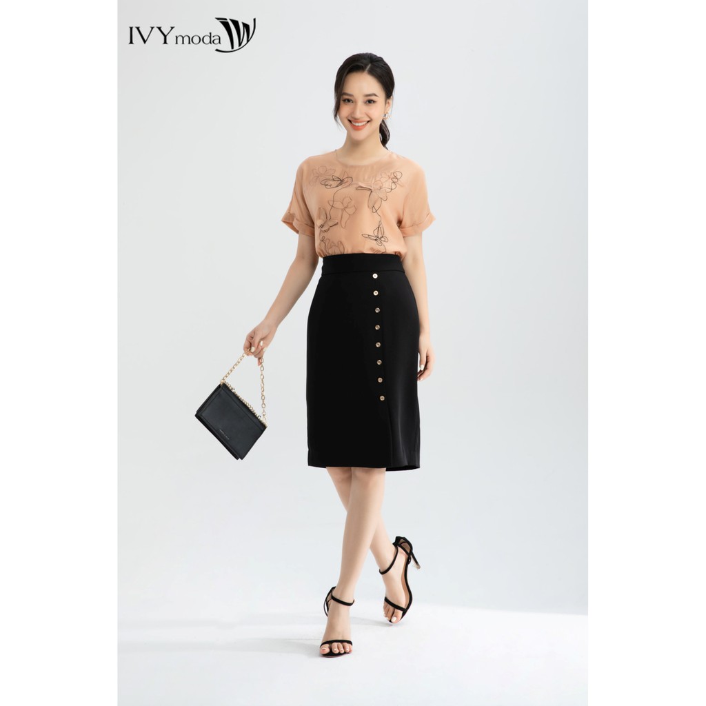 [NHẬP WABRTL5 GIẢM 10% TỐI ĐA 50K ĐH 250K ]Áo hoa nổi vải sợi Tencel IVY moda MS 16M6358