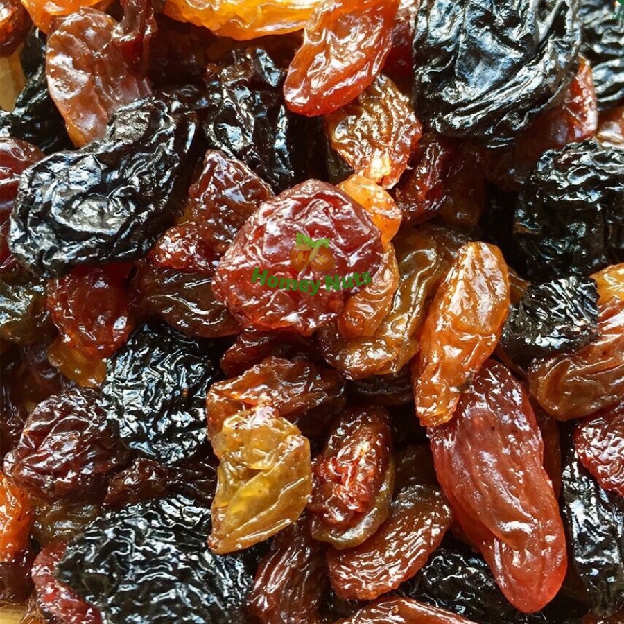 Nho khô Chile mix 3 màu chua chua ngọt ngọt - Date mới, BST trái cây sấy dẻo Homey Nuts