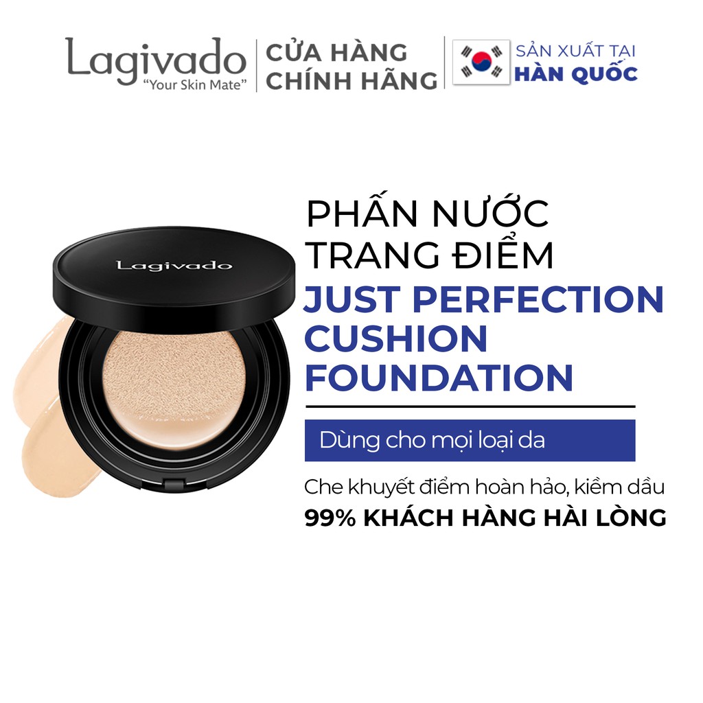 Phấn nước che khuyết điểm Hàn Quốc Lagivado kiềm dầu, che phủ hoàn hảo Perfection Cushion –2 tông màu, 14g | BigBuy360 - bigbuy360.vn