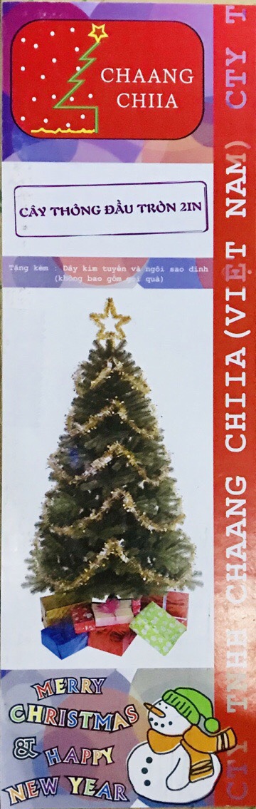 Cây thông Noel xanh đầu tròn 2 in 90cm - 1m2 - 1m5 - 1m8 - 2m1 - 2m4 lá dày dặn
