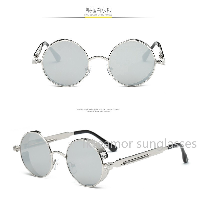 Kính mát tròn gọng kim loại phong cách vintage