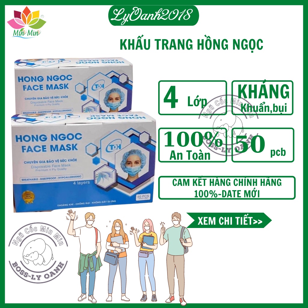 Khẩu Trang Y Tế  Hồng Ngọc 4 Lớp