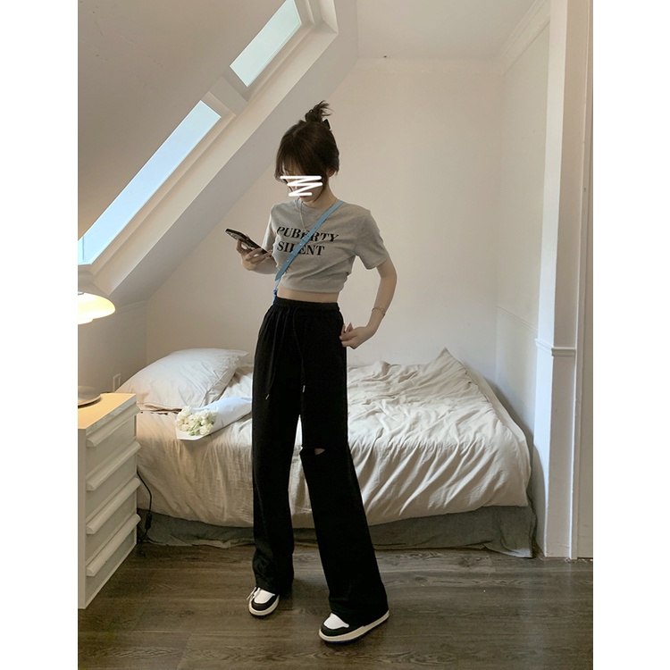 Quần Dài Thể Thao Nữ Ống Rộng Thời Trang Năng Động