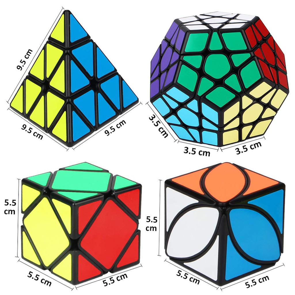 Combo 4 Rubik Biến Thể QiYi Gift Box Mastermorphix Pyraminx Megaminx Skewb Ivy cube