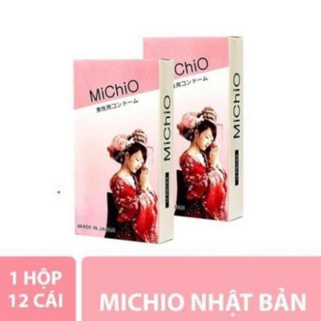 BAO CAO SU MICHIO [GIÁ SỐC]  [ HÀNG NHẬT BẢN CHÍNH HÃNG ] HỘP 12 CÁI - BAO CAO SU GÂN SIÊU MỎNG TẠO CẢM GIÁC CHÂN THỰC