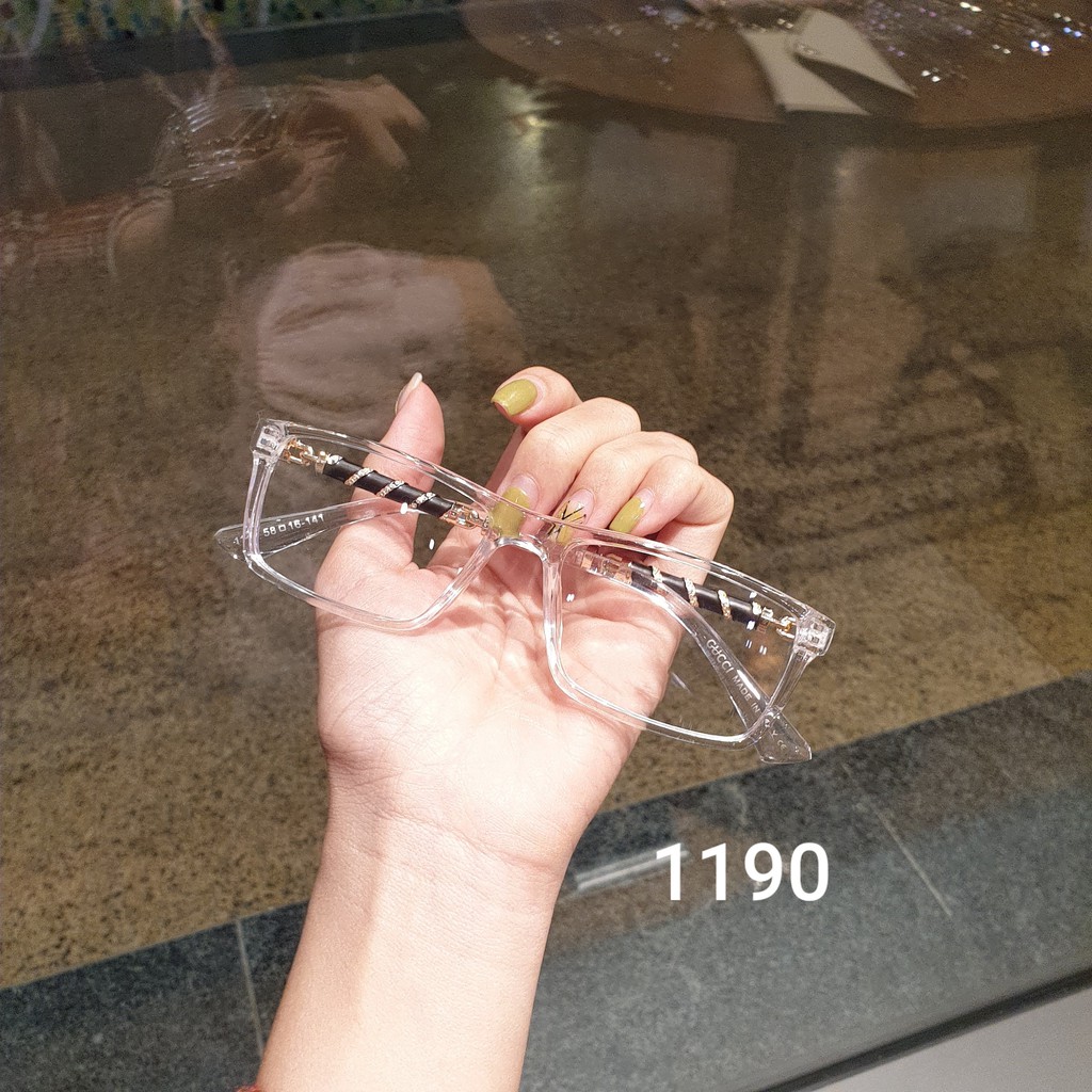 Gọng kính cận nam nữ cao cấp bền đẹp, Kính cận thời trang mắt vuông gọng nhựa dẻo 1190 | BigBuy360 - bigbuy360.vn
