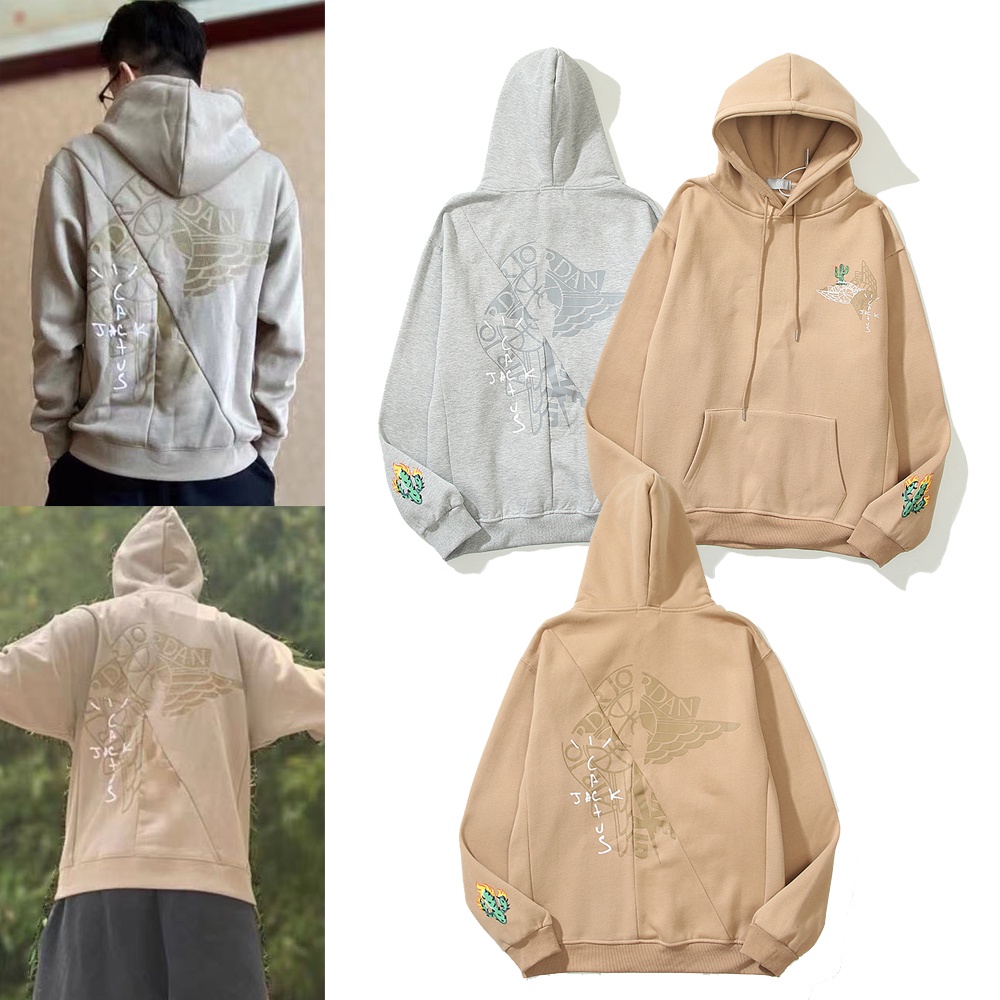 Áo Khoác Hoodie Chui Đầu Tay Dài In Hình Travis Scott Phía Trước