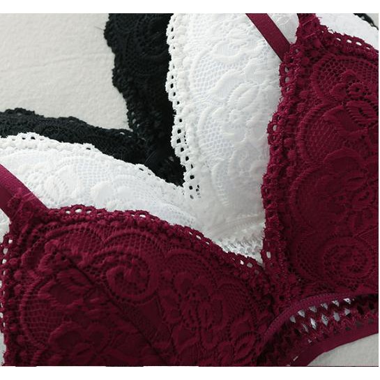 Áo Bra Ren Hoa Lá Có Móc Cài Đệm Có Thể Tháo Rời Theo Nhu Cầu YiOn Underwear BRA06