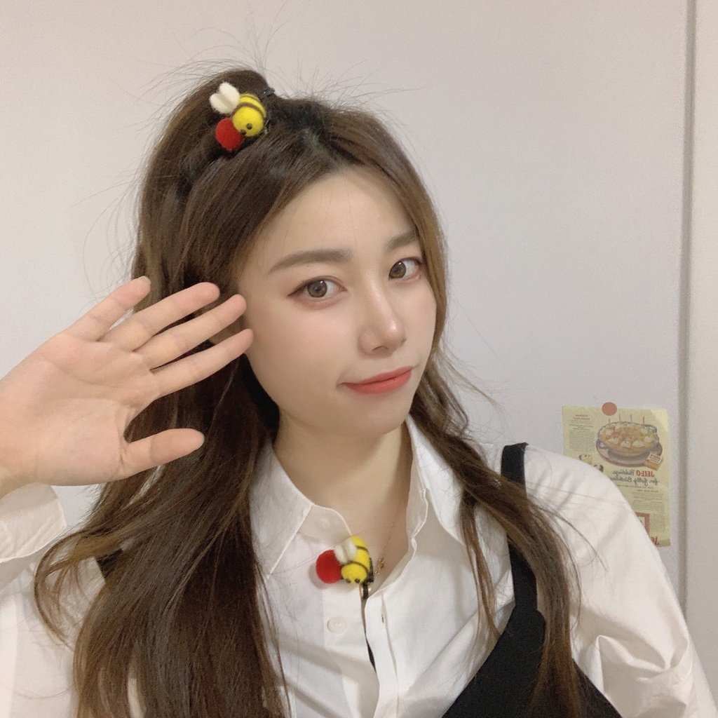 Kẹp tóc hình chú ong đính bóng lông dễ thương cho nữ