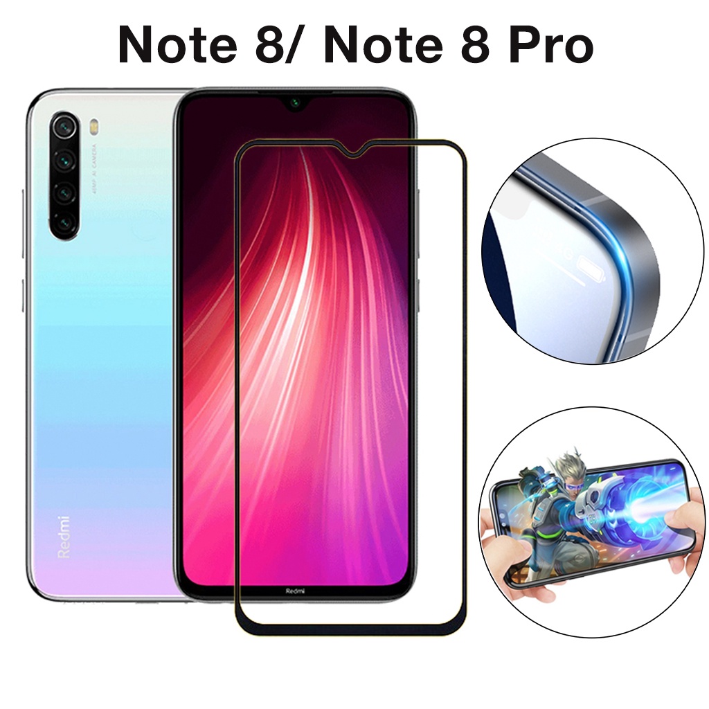 Kính Cường Lực Redmi Note 8 Note 8 Pro full màn cao cấp chống trầy xước màn tặng kèm khăn lau màn hình Kính [9D]