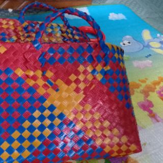 Làn (giỏ) đi chợ thủ công, làn đựng đồ thủ công(chéo)(không chọn màu giao ngẫu nhiên)