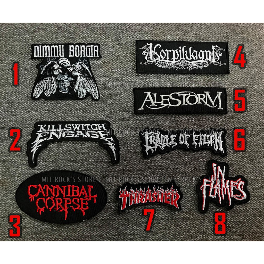 Patch Rockband 7 - Hình ủi lên Quần, áo, ba lô, túi, nón…Hàng Thái Lan, đường chỉ may dày, xịn và đẹp.