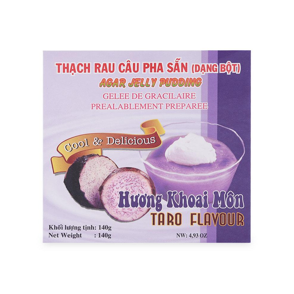 Thạch Rau Câu Pha Sẵn Hương Khoai Môn 3K Hộp 140G