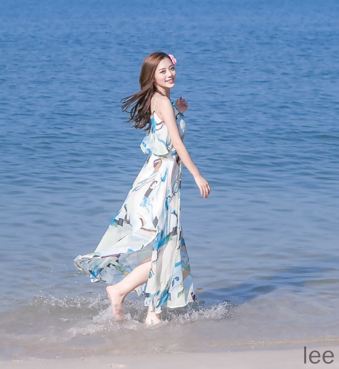 One-piece long skirt summer long suspender small skirt seaside vacation beach skirt Sanya photo clothes fairy | BigBuy360 - bigbuy360.vn